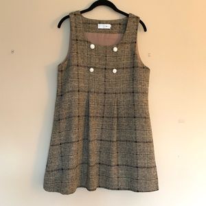 Subtle Plaid Dress with Cream Buttons | Size Large